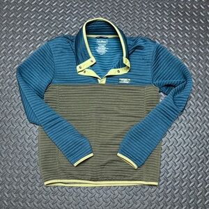 L.L. Bean Teal and Olive Button-Up Sweater